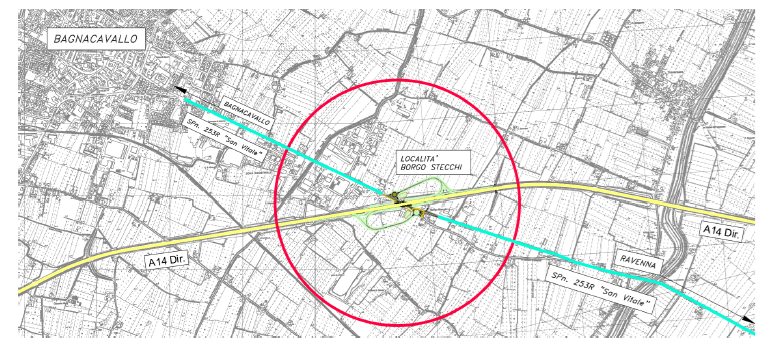 Procedura aperta per lavori di interconnessione della A14dir con la SP 253R San Vitale nel Comune di Bagnacavallo, località Borgo Stecchi