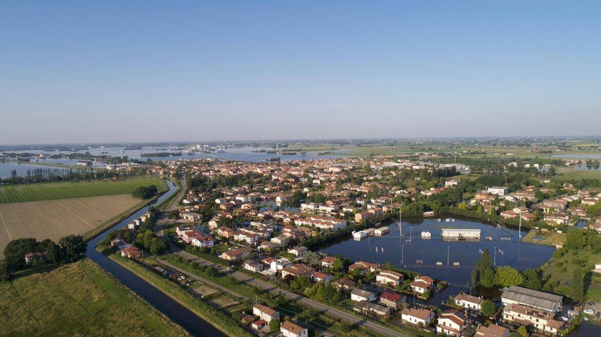 Il territorio di Conselice allagato
