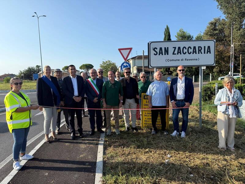 Inaugurata la rotonda a San Zaccaria all’incrocio tra le strade provinciali 118 e 3 e via Vecchia Garetta