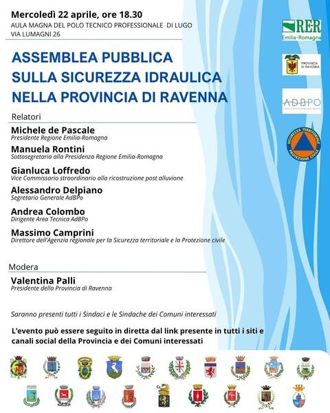 Assemblea pubblica sulla sicurezza idraulica nella provincia di Ravenna 