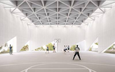 Rendering nuova palestra Istituto professionale statale Olivetti-Callegari